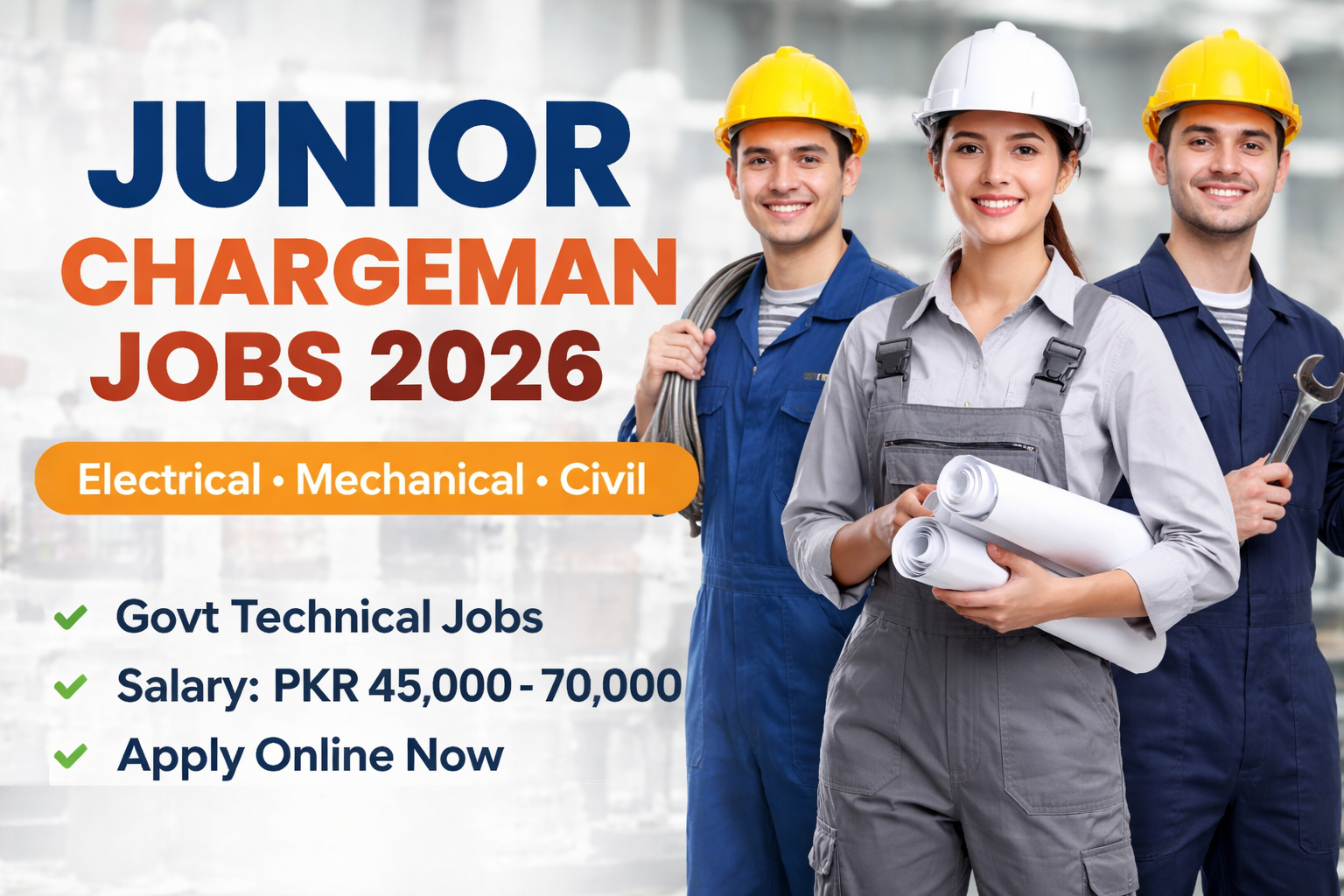 Junior Chargeman Jobs 2026 Join Now